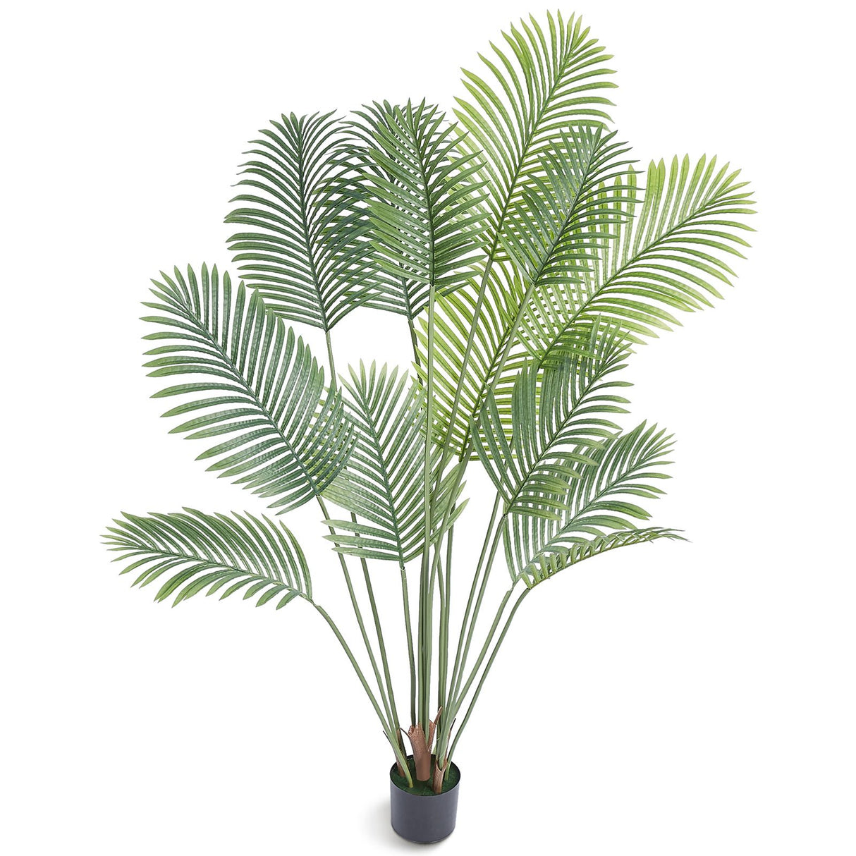 Artificial Palm Tree, 1.8mTall Faux Plant, Secure PE Material & Anti-Tip Tilt Protection Low-Maintenance Plant, Lifelike Green Fake Tree for Home Office Warehouse Decor Indoor Outdoor