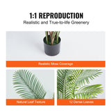 Artificial Palm Tree, 1.8mTall Faux Plant, Secure PE Material & Anti-Tip Tilt Protection Low-Maintenance Plant, Lifelike Green Fake Tree for Home Office Warehouse Decor Indoor Outdoor