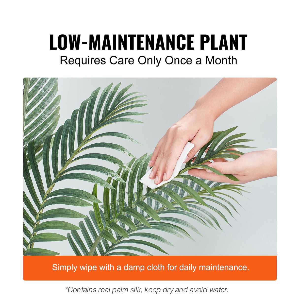 Artificial Palm Tree, 1.8mTall Faux Plant, Secure PE Material & Anti-Tip Tilt Protection Low-Maintenance Plant, Lifelike Green Fake Tree for Home Office Warehouse Decor Indoor Outdoor
