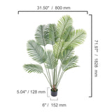 Artificial Palm Tree, 1.8mTall Faux Plant, Secure PE Material & Anti-Tip Tilt Protection Low-Maintenance Plant, Lifelike Green Fake Tree for Home Office Warehouse Decor Indoor Outdoor