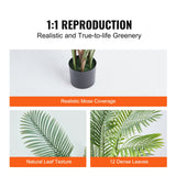 Artificial Palm Tree, 1.8mTall Faux Plant, Secure PE Material & Anti-Tip Tilt Protection Low-Maintenance Plant, Lifelike Green Fake Tree for Home Office Warehouse Decor Indoor Outdoor
