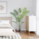 Artificial Palm Tree, 1.8mTall Faux Plant, Secure PE Material & Anti-Tip Tilt Protection Low-Maintenance Plant, Lifelike Green Fake Tree for Home Office Warehouse Decor Indoor Outdoor