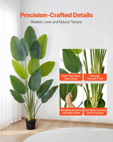 Artificial Bird of Paradise 1829 mm Tall, Fake Tropical Plants with with 13 Trunks & White Pot, Faux Floor Silk Tree, Large Trees for Home Office Living Room Decor House Warming, Indoor Outdoor