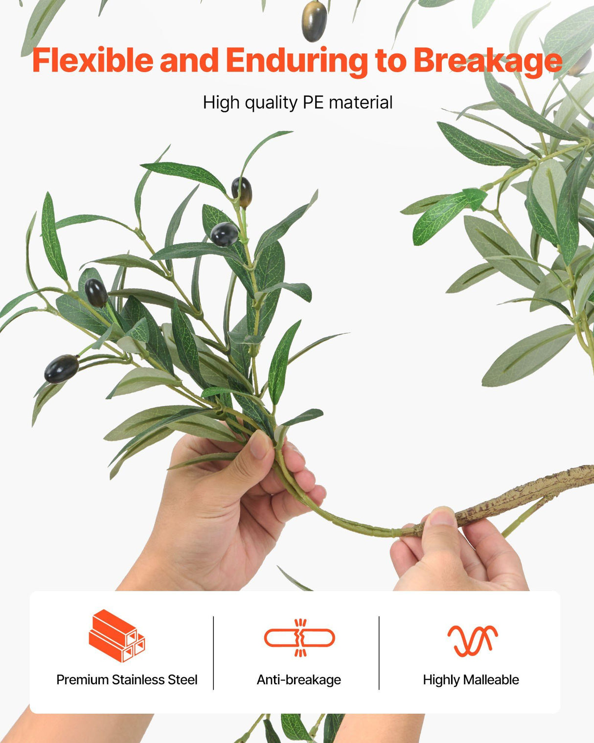 150cm Artificial Olive Tree with Black Pot, Tall Fake Tree with Natural Wood Trunk & Realistic Green Leaves and Fruits, Indoor Faux Plant for Home, Office, Living Room, Corner Decor