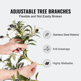 Artificial Olive Tree, 15.2cm Tall Faux Plant, Secure PE Material & Anti-Tip Tilt Protection Low-Maintenance Plant, Lifelike Green Fake Potted Tree for Home Office Warehouse Decor Indoor Outdoor