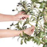 Artificial Olive Tree, 15.2cm Tall Faux Plant, Secure PE Material & Anti-Tip Tilt Protection Low-Maintenance Plant, Lifelike Green Fake Potted Tree for Home Office Warehouse Decor Indoor Outdoor