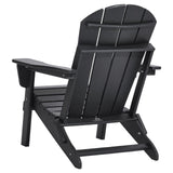 VEVOR Adirondack Chair Plastic, Set of 2 All-Weather Portable Folding Fire Pit Chair, Outdoor Adirondack Patio Chair with Cup Holder, with Relaxing Arm Rest Ergonomic, for Garden, Backyard - Black