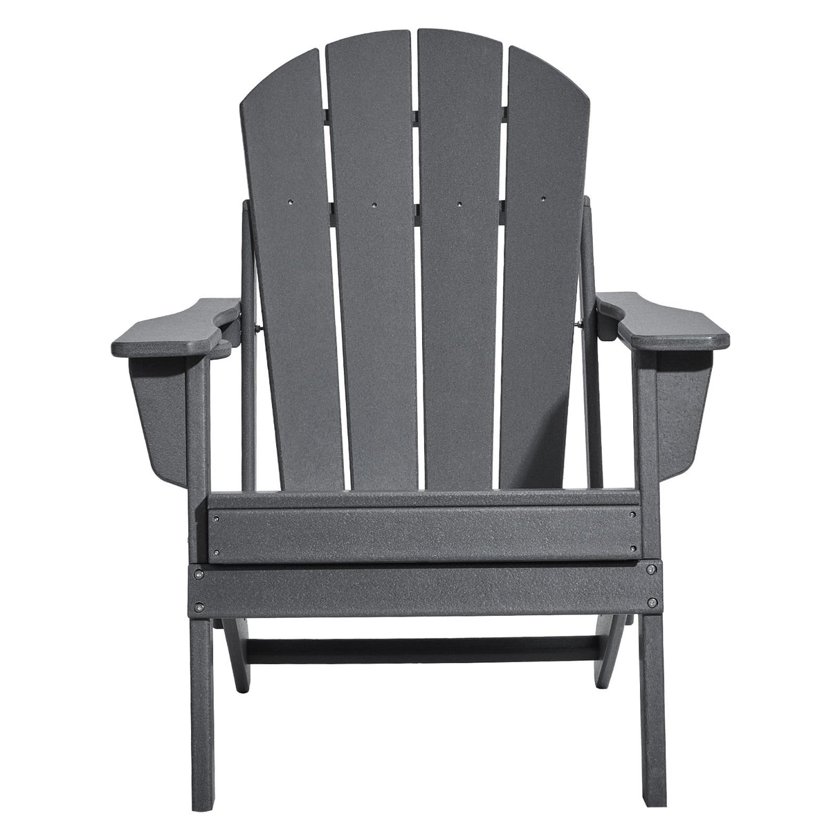 VEVOR Adirondack Chair Plastic, Set of 2 All-Weather Portable Folding Fire Pit Chair, Outdoor Adirondack Patio Chair with Cup Holder, with Relaxing Arm Rest Ergonomic, for Garden, Backyard - Gray