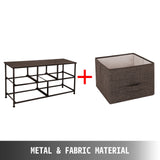 Dresser Storage Tower with 5 Fabric Drawer Steel Frame Storage Cabinet Bin Storage Organizer Unit Fabric Cube Dresser Chest Cabinet Coffee Wide (Coffee/Wide)