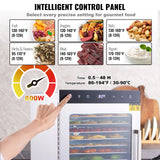 10 Trays Food Dehydrator Machine Stainless Steel 800W Jerky Fruit Drying