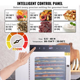 10 Trays Food Dehydrator Machine Stainless Steel 800W Jerky Fruit Drying