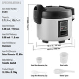Commercial Rice Cooker 60-Cup Non-Stick Pot 13L 12H Keep Warm Restaurant