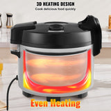 Commercial Rice Cooker, 45-Cup Rice Cooker, 9 Liter Large Rice Cooker and Warmer with Nonstick Inner Pot, Fast Cooking and 12-Hour Keep Warm, with Rice Cup and Paddle, for Restaurant