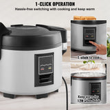Commercial Rice Cooker, 45-Cup Rice Cooker, 9 Liter Large Rice Cooker and Warmer with Nonstick Inner Pot, Fast Cooking and 12-Hour Keep Warm, with Rice Cup and Paddle, for Restaurant