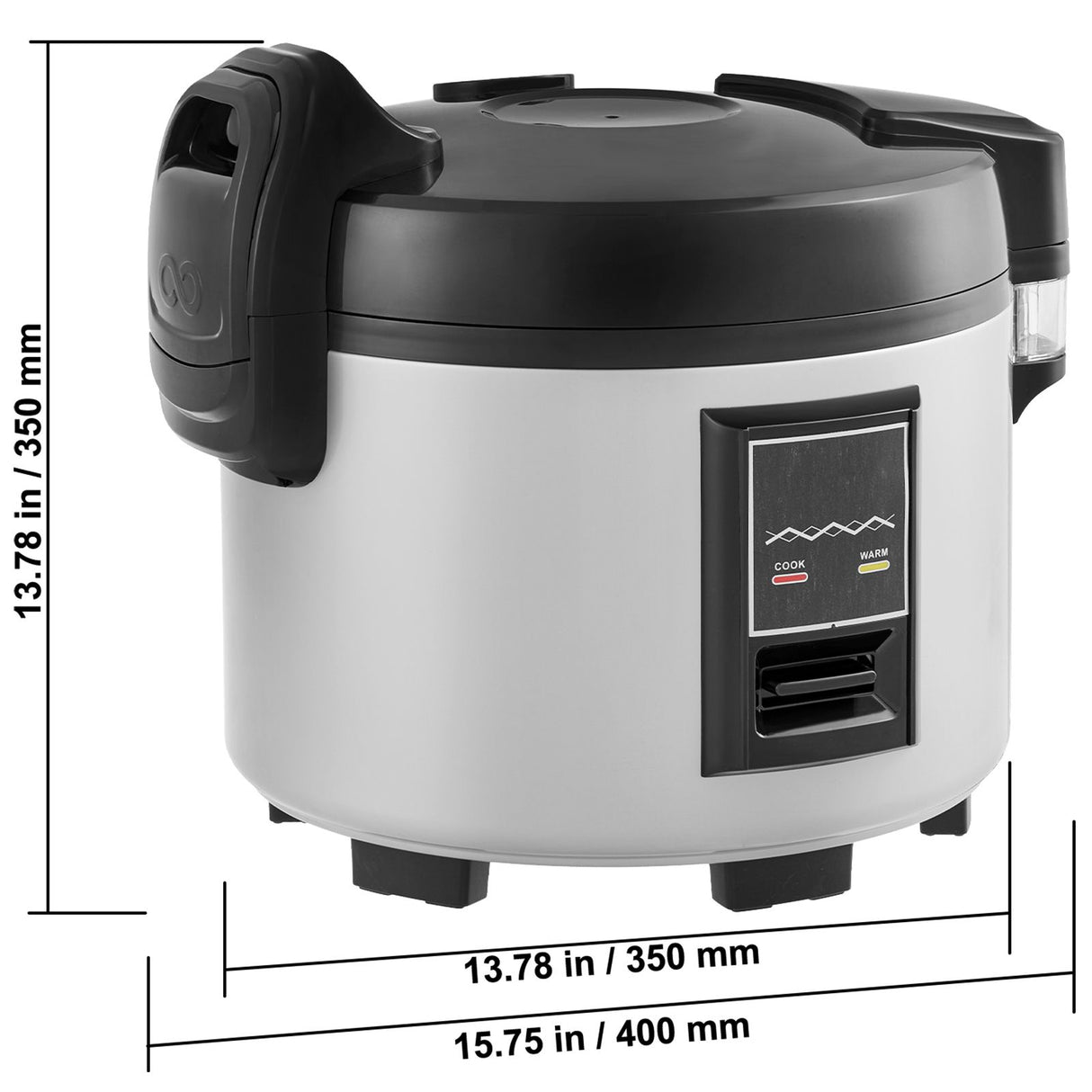 Commercial Rice Cooker, 45-Cup Rice Cooker, 9 Liter Large Rice Cooker and Warmer with Nonstick Inner Pot, Fast Cooking and 12-Hour Keep Warm, with Rice Cup and Paddle, for Restaurant