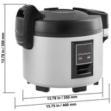 Commercial Rice Cooker, 45-Cup Rice Cooker, 9 Liter Large Rice Cooker and Warmer with Nonstick Inner Pot, Fast Cooking and 12-Hour Keep Warm, with Rice Cup and Paddle, for Restaurant