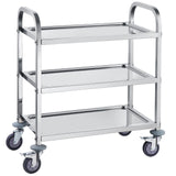 VEVOR Stainless Steel Cart, 3 Layers Lab Utility Cart 181 kg Weight Capacity, Medical Cart with Lockable Universal Wheels, for Lab, Clinic, Kitchen, Salon