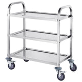 VEVOR Stainless Steel Cart, 3 Layers Lab Utility Cart 181 kg Weight Capacity, Medical Cart with Lockable Universal Wheels, for Lab, Clinic, Kitchen, Salon