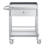 VEVOR Medical Cart, 2 Layer stainless Steel Cart100 kg Weight Capacity Utility Cart Silent Wheels and a Drawer for Lab, Clinic, kitchen, Salon