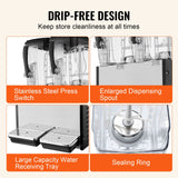 VEVOR Commercial Beverage Dispenser, 2 Tanks 12 L Per Tank Juice Dispenser, 286W Stainless Steel Ice Tea Drink Machine with 7℃-12℃ Cooling Temperature, for Cold Drink Restaurant Bar Party