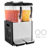 VEVOR Commercial Beverage Dispenser, 2 Tanks 12 L Per Tank Juice Dispenser, 286W Stainless Steel Ice Tea Drink Machine with 7℃-12℃ Cooling Temperature, for Cold Drink Restaurant Bar Party