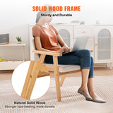 VEVOR Rattan Chair, Mid Century Modern Dining Chair with Armrest