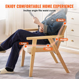 VEVOR Rattan Chair, Mid Century Modern Dining Chair with Armrest