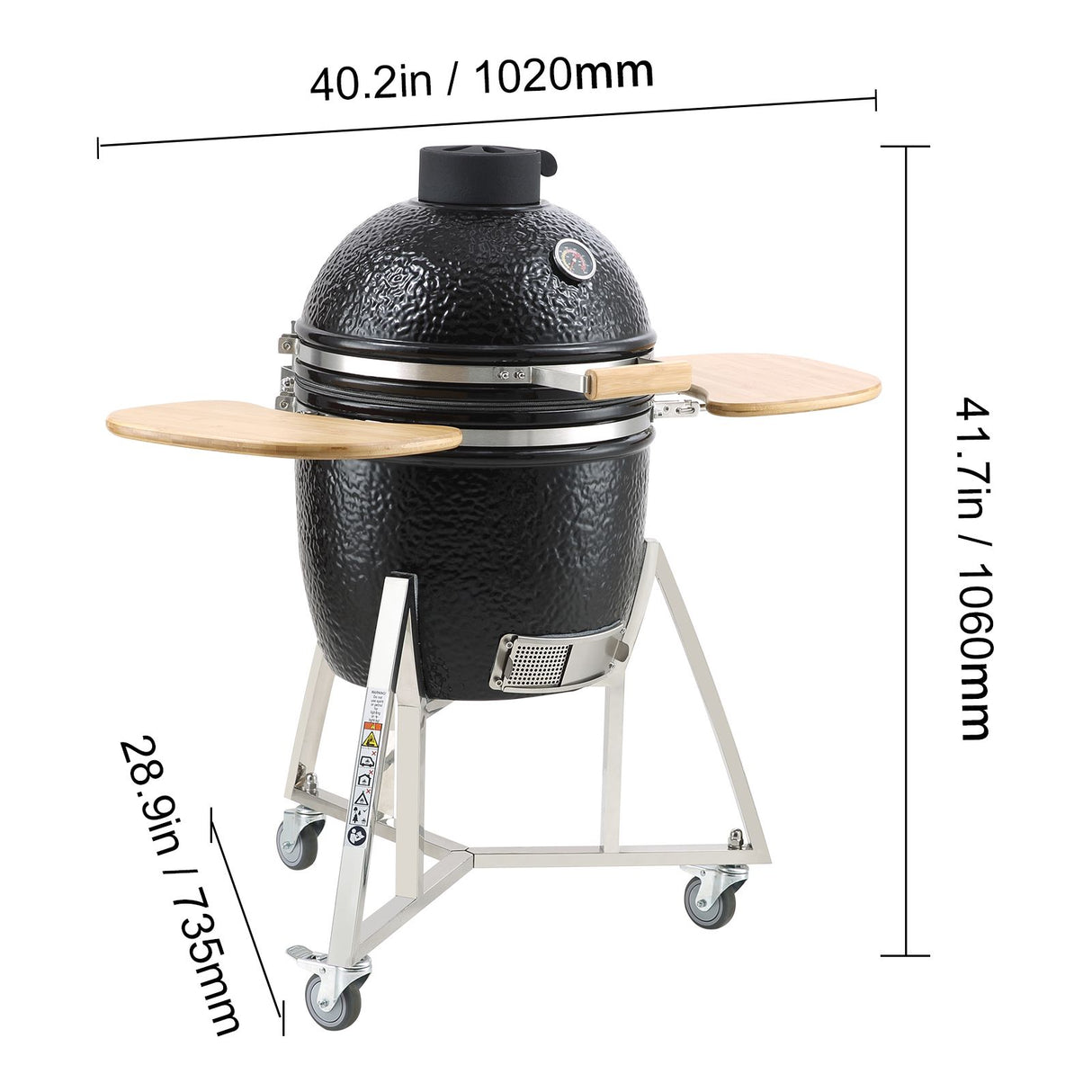 VEVOR Portable Charcoal Grill, Propane Gas Grills with Cover and Cart