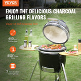 VEVOR Portable Charcoal Grill, Propane Gas Grills with Cover and Cart, Heavy Duty Stainless Steel BBQ Grill, Mini Smoker for Outdoor Cooking, Barbecue Camping, Picnic, and Backyard, Black