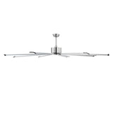 213 cm Ceiling Fan No Light, 6-Speed Remote Control, Aluminum 8-Blade, Reversible DC Motor, Modern Low Profile Flush Mount Fan for Bedroom, Living Room, Patio, Indoor/Outdoor, Brushed Nickel