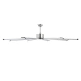 213 cm Ceiling Fan No Light, 6-Speed Remote Control, Aluminum 8-Blade, Reversible DC Motor, Modern Low Profile Flush Mount Fan for Bedroom, Living Room, Patio, Indoor/Outdoor, Brushed Nickel