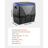 Portable Car Refrigerator Freezer Compressor 35L Single Zone for Car Home
