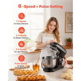 Stand Mixer 5.68 L Electric Dough Mixer 1100W 6 + P Speeds Food Beater