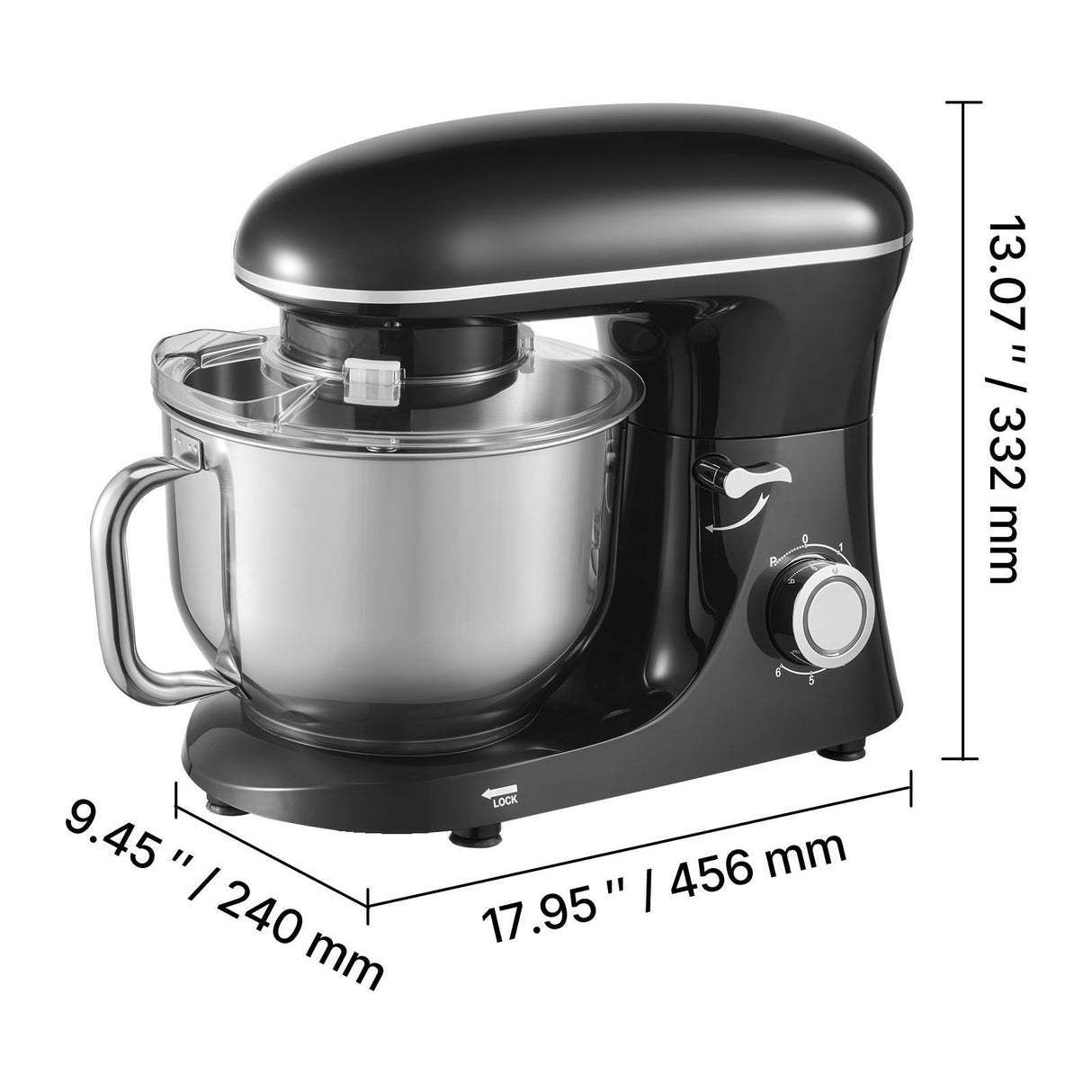 Stand Mixer 5.68 L Electric Dough Mixer 1100W 6 + P Speeds Food Beater