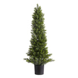 Artificial Topiary Cedar Trees, 2 Set 914mm Faux Pine Shrubs Plants, Fake Silk Tree Look Real, Easy Assembly for Decor Front Porch Outdoor Patio Garden Balcony Backyard Indoor Office