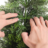 Artificial Topiary Cedar Trees, 2 Set 914mm Faux Pine Shrubs Plants, Fake Silk Tree Look Real, Easy Assembly for Decor Front Porch Outdoor Patio Garden Balcony Backyard Indoor Office