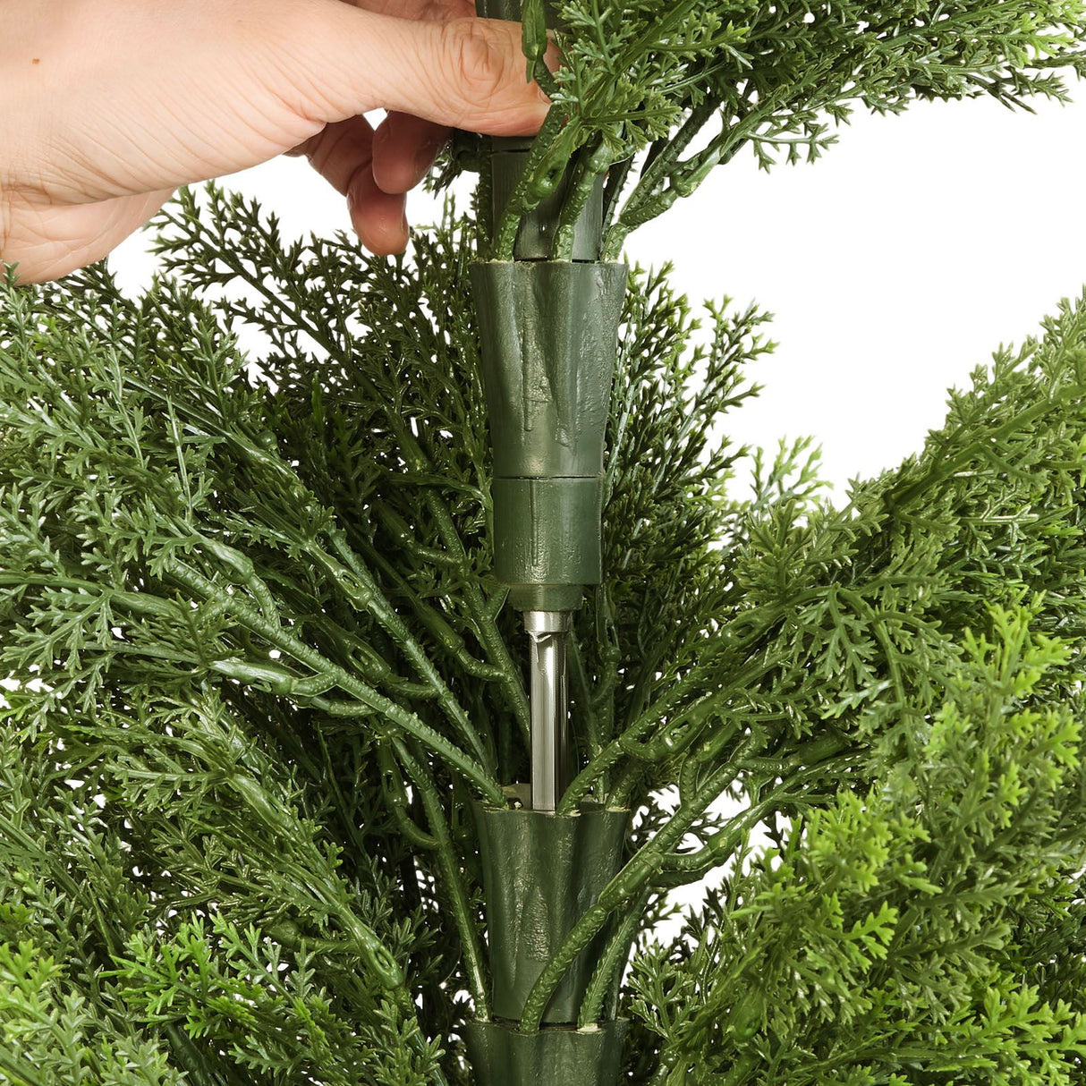 Artificial Topiary Cedar Trees, 2 Set 1219mm Faux Pine Shrubs Plants, Fake Silk Tree Look Real, Easy Assembly for Decor Front Porch Outdoor Patio Garden Balcony Backyard Indoor Office
