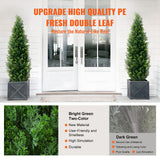 2 Pack 5' Artificial Cedar Topiary Tree Faux Plant UV Decor In/Outdoor