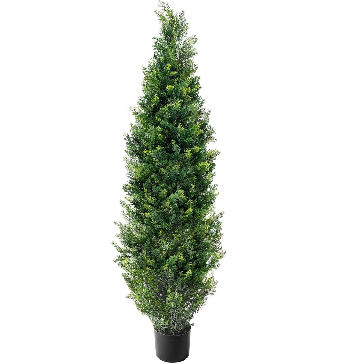 2 Pack 5' Artificial Cedar Topiary Tree Faux Plant UV Decor In/Outdoor