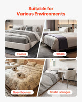 Box Spring, Queen Size Bed Frame with Washable Fabric Cloth, Heavy Duty Metal Frame for Queen Bed, 102 mm Mattress Foundation, 1587.57 kg Max Weight Capacity, Easy Assembly, 2010 x 1510 x 102 mm