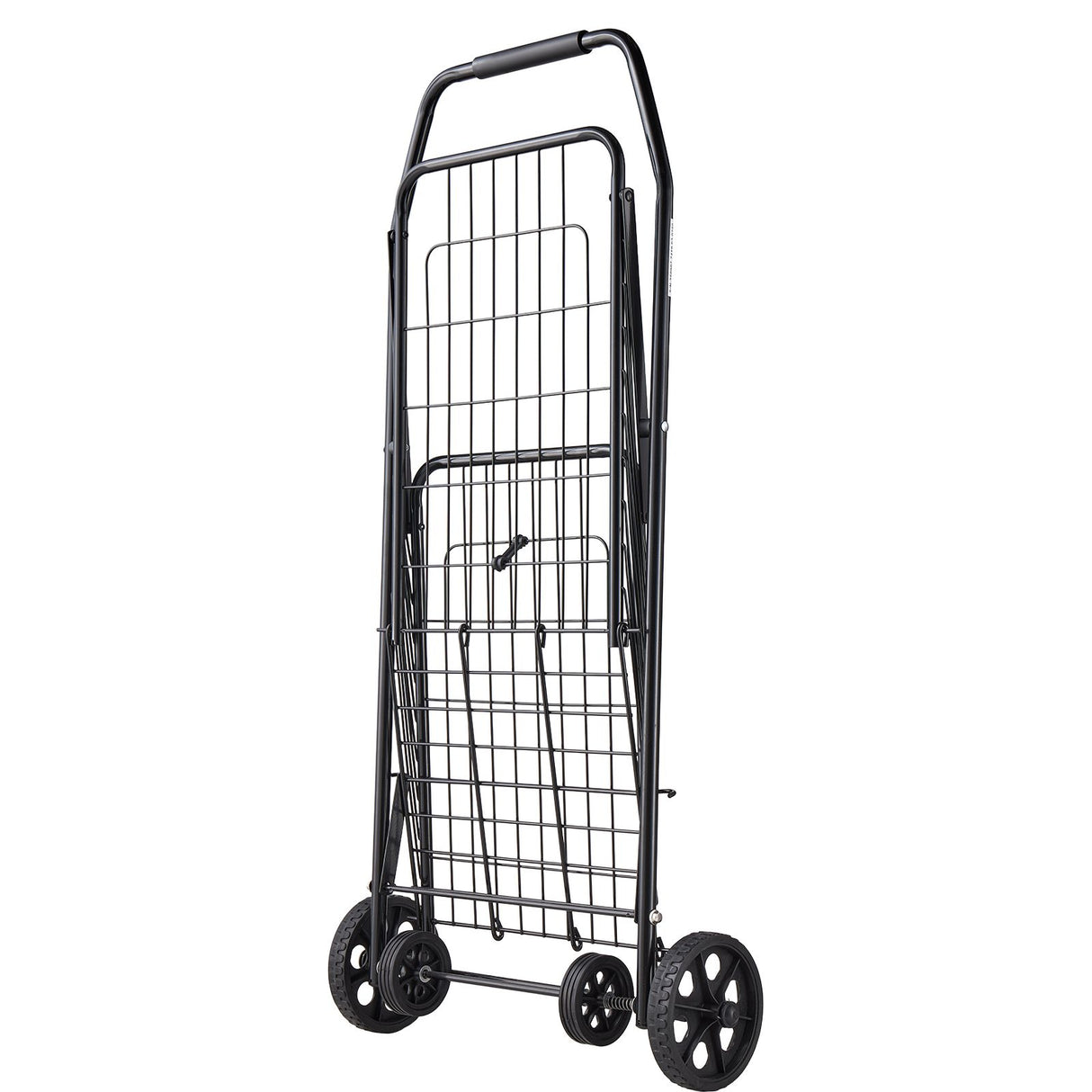 Shopping Cart, Folding Grocery Utility Cart with Swivel Wheels, 40.8 kg Large Load Capacity, Heavy Duty Rolling Laundry Basket Butler for Laundry, Shopping, Camping, Grocery, Luggage, Black