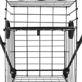 Shopping Cart, Folding Grocery Utility Cart with Dual Baskets, Waterproof Liner & Wheels, 45 KG Large Load Capacity, Heavy Duty Laundry Basket for Laundry, Shopping, Camping, Grocery, Luggage