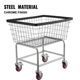 Wire Laundry Cart Wire Laundry Basket 2.8 Bushel Heavy Duty w/ 4'' Wheels
