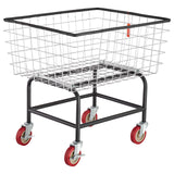 Wire Laundry Cart Wire Laundry Basket 2.8 Bushel Heavy Duty w/ 4'' Wheels