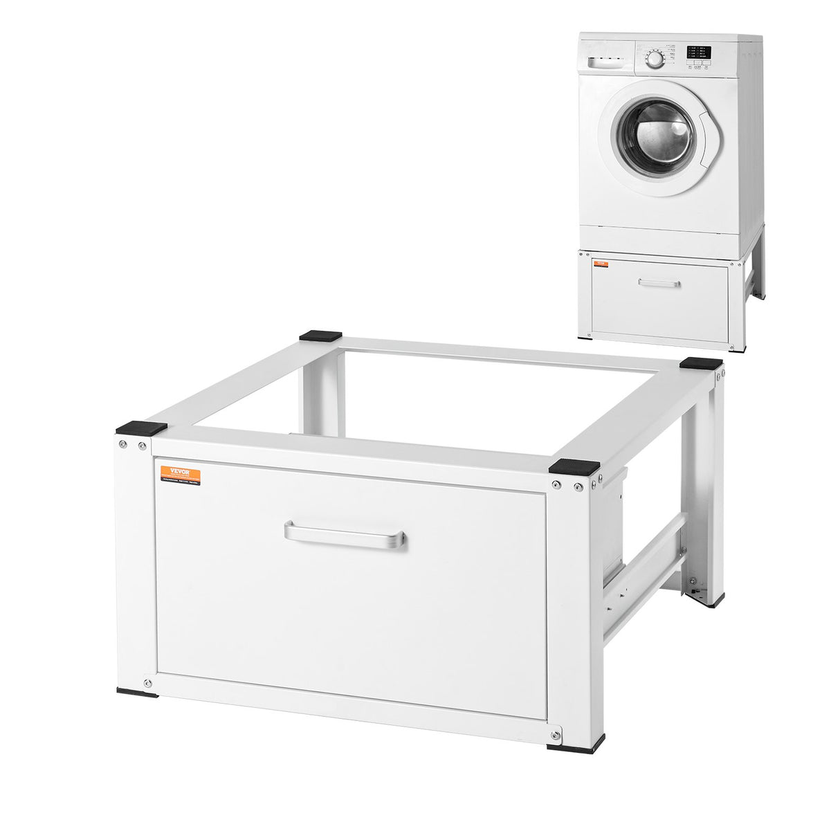 Laundry Pedestal 686mmmW x 366mmH, Washer And Dryer Base Stand Platform Universal Fit 299kg Capacity, Heavy Duty Multi-Functional Base for Washing Machine with Drawer & Rich Accessories