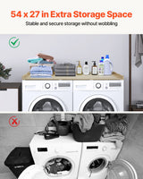 Washer Dryer Countertop, 54" x 27" Wooden Washer and Dryer Countertop, Water-Resistant Laundry Machine Topper Cover with Anti-Slip Pads, for Laundry Room Organization and Storage, Oak