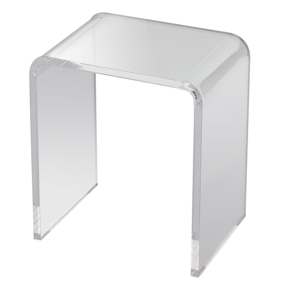 Acrylic Clear End Table, C-Shaped Lucite Side Table