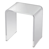 Acrylic Clear End Table, C-Shaped Lucite Side Table