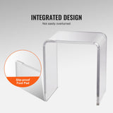 Acrylic Clear End Table, C-Shaped Lucite Side Table