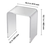 Acrylic Clear End Table, C-Shaped Lucite Side Table
